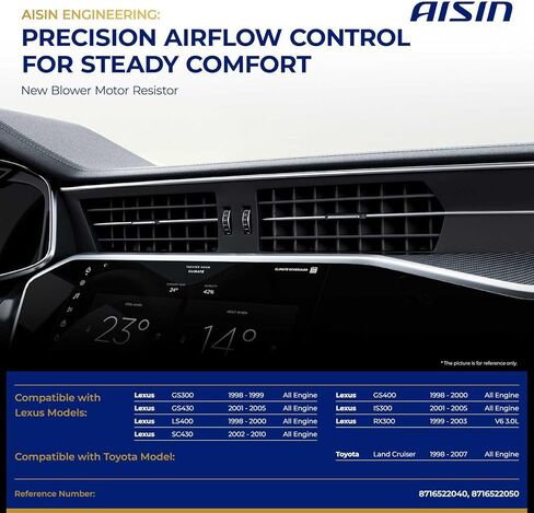 AISIN AFTERMARKET BMRT-00276 HVAC Blower Motor Resistor - Compatible with Lexus RX300 1999-2003, IS300 2001-2005, GS300 1998-1999, GS400 1998-2000, GS430 2001-2005, LS400 1998-2000 in Kuwait