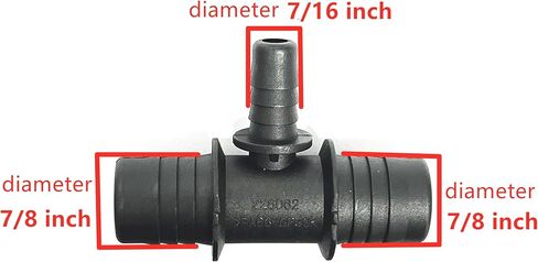 226062, 7/8" x 7/8" x 7/16",Hose Barb Tee Fitting for Coolant,Heater Core & Fluid Transfer Systems,Radiator Coolant Hose 3-Way Connector for Chevrolet,BMW,Audi,VW,Volvo,Buick,Ford,Toyota,Honda,T-Joint in Saudi Arabia
