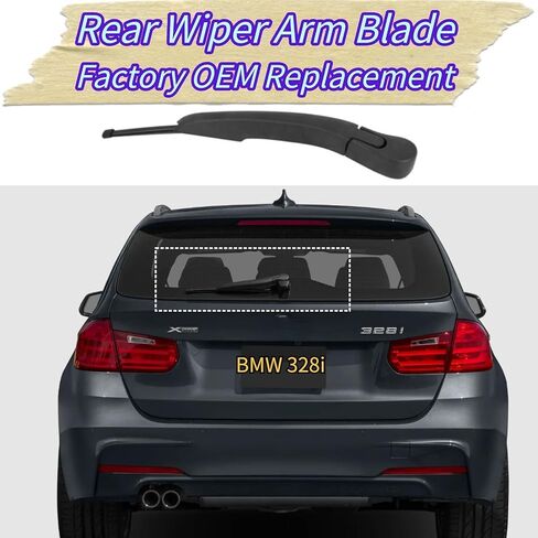 Rear Wiper Blade & Arm Replacement for BMW 3-Series F31 Wagon 328d xDrive 328i 330i Base 2012-2019 2018 2017 2016 2015 2014 2013 - All-Season Rear Back Windshield Wiper Blade Set in Saudi Arabia