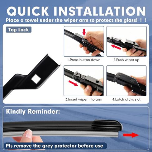 26"+16"+Rear 11" Windshield Wipers Replacement for Chevrolet Chevy Trax 2024 2025 2026 Original Equipment Wiper Blades Top Lock with Car Cleaning Clay & Towel (3-Pack) in Kuwait