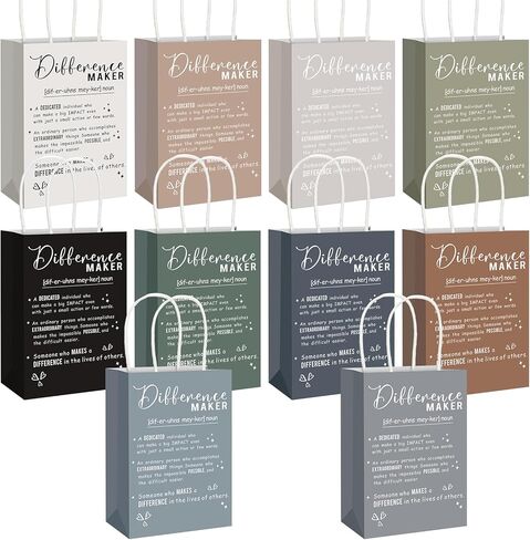 Gueevin 20 Pcs Difference Maker Thank You Gift Bag Bulk CNA Week Gifts Bulk 2026 End of Year Gifts Bags with Handle for Team Paraprofessional Week Surgical Tech Appreciation(Colorful) in Kuwait