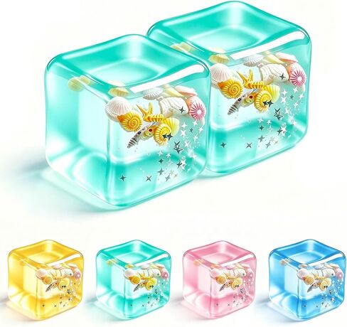 Stress Cube Squishy Fidget Toy - 2 Pack Maltose Sticky Squeeze Toy, Crystal Clear Squishy Stress Reliever for Teens & Adults Men, Sensory Calming Toy for Anxiety ADHD, Party Favors Goodie Bag Fillers in Saudi Arabia