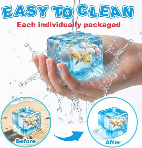 Stress Cube Squishy Fidget Toy - 2 Pack Maltose Sticky Squeeze Toy, Crystal Clear Squishy Stress Reliever for Teens & Adults Men, Sensory Calming Toy for Anxiety ADHD, Party Favors Goodie Bag Fillers in Saudi Arabia