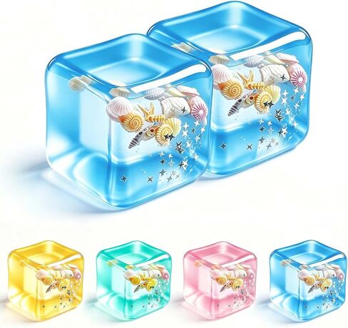 Stress Cube Squishy Fidget Toy - 2 Pack Maltose Sticky Squeeze Toy, Crystal Clear Squishy Stress Reliever for Teens & Adults Men, Sensory Calming Toy for Anxiety ADHD, Party Favors Goodie Bag Fillers in Saudi Arabia