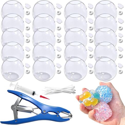 20pcs DIY Squishy Stress Ball Making Kit – Blank Skins with Air Pump & Expander Tool, Make Your Own Transparent Fidget Pressure Balls for Adults in Saudi Arabia