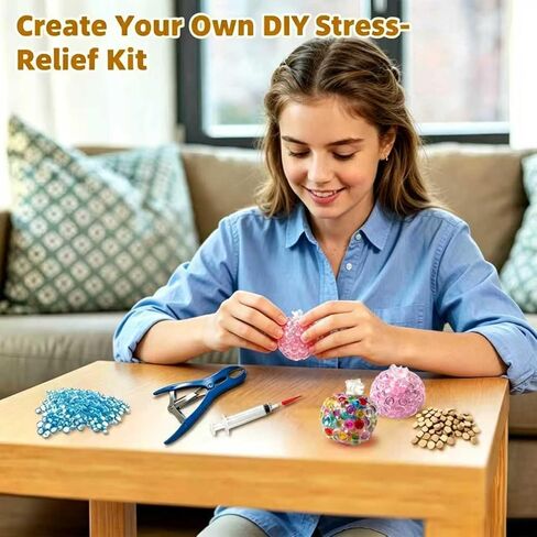 20pcs DIY Squishy Stress Ball Making Kit – Blank Skins with Air Pump & Expander Tool, Make Your Own Transparent Fidget Pressure Balls for Adults in Saudi Arabia