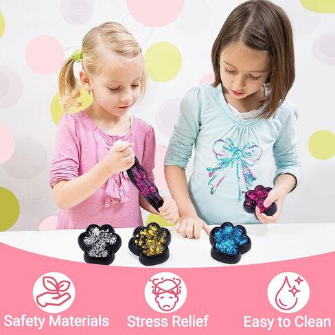 Taba Squishy Toy (4 Pack), Squishies Squeeze Fidget Toys, Party Favors for Kids 8-12, Cute Soft Sticky Sensory Toy, Gifts for Girls 4-8, Autism Stress Relief Toys (Black Paw) in Saudi Arabia