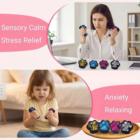Taba Squishy Toy (4 Pack), Squishies Squeeze Fidget Toys, Party Favors for Kids 8-12, Cute Soft Sticky Sensory Toy, Gifts for Girls 4-8, Autism Stress Relief Toys (Black Paw) in Saudi Arabia