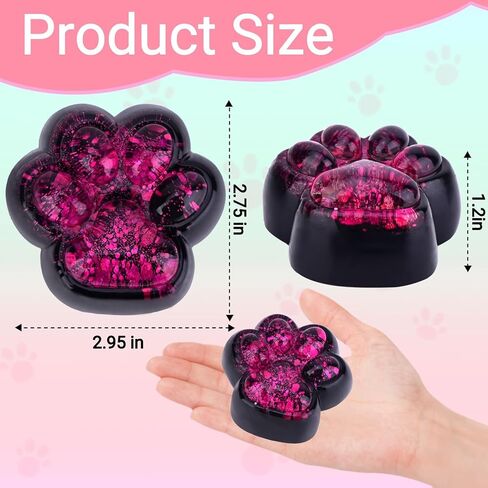 Taba Squishy Toy (4 Pack), Squishies Squeeze Fidget Toys, Party Favors for Kids 8-12, Cute Soft Sticky Sensory Toy, Gifts for Girls 4-8, Autism Stress Relief Toys (Black Paw) in Saudi Arabia