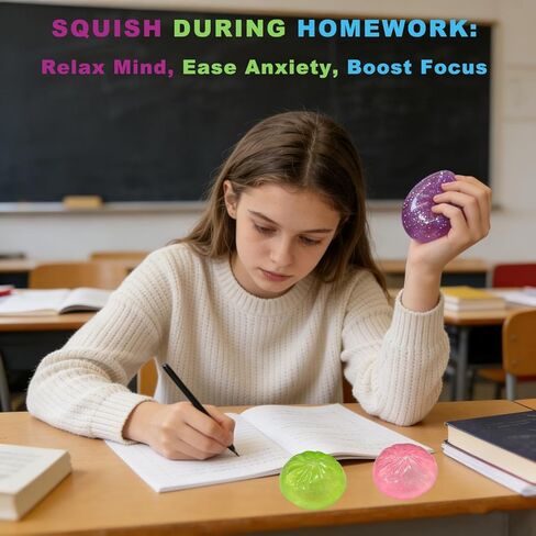 Glitter Colorful Dumpling Squishy, Min Dumpling Squishy, Dumplings Sensory Fidget Toys for Adults & Kids, Slow Rebound,Fun Squeeze Ball for Stress Relief (3PCS) in Saudi Arabia