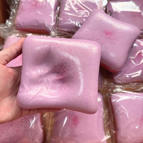 4 Inch Sticky Bread Squishy Toys, Super Soft Thick Toast Slow Rising Squishy, Realistic Toast-Shaped Squeeze Toys, Big Food Squishies for Adults Stress Relief (Purple) in Saudi Arabia