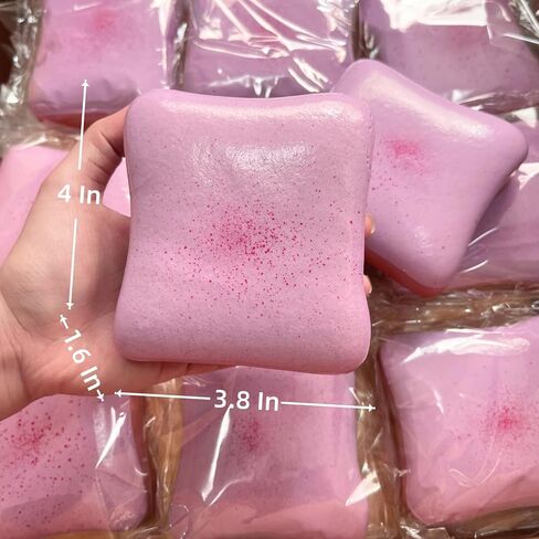 4 Inch Sticky Bread Squishy Toys, Super Soft Thick Toast Slow Rising Squishy, Realistic Toast-Shaped Squeeze Toys, Big Food Squishies for Adults Stress Relief (Purple) in Saudi Arabia