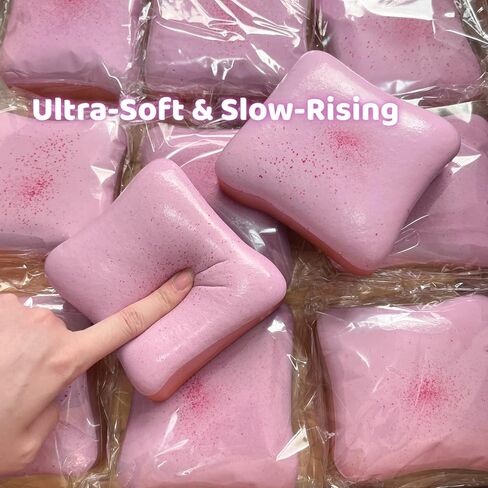 4 Inch Sticky Bread Squishy Toys, Super Soft Thick Toast Slow Rising Squishy, Realistic Toast-Shaped Squeeze Toys, Big Food Squishies for Adults Stress Relief (Purple) in Saudi Arabia
