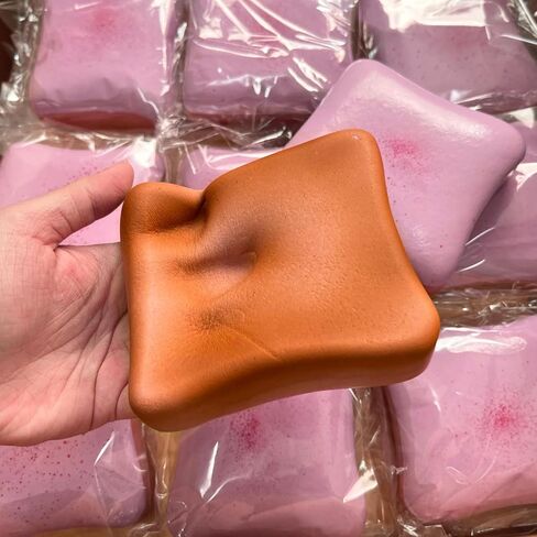 4 Inch Sticky Bread Squishy Toys, Super Soft Thick Toast Slow Rising Squishy, Realistic Toast-Shaped Squeeze Toys, Big Food Squishies for Adults Stress Relief (Purple) in Saudi Arabia