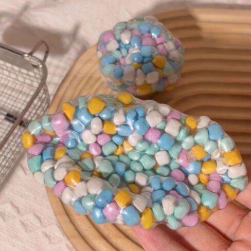 قطعة واحدة من كرات الضغط المصنوعة يدويًا من إكسيليتول مع الخرز المتفرقع، ألعاب ASMR لتخفيف التوتر للأطفال والكبار، ألعاب إسفنجية حسية ناعمة للتجمعات العائلية، وحفلات العطلات، وكرنفال رمضان، وعيد الفصح in Kuwait