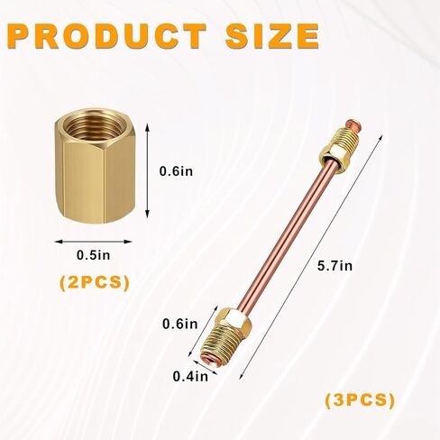 3PCS 3/16" Brake Line Kit with Fittings, 6" Long Car Brake Line Replacement with Inverted Double Flares & 2 Unions, Flexible Brakes Lines Repair Kit for Cars Trucks SUVs in Saudi Arabia
