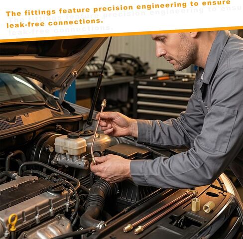 3PCS 3/16" Brake Line Kit with Fittings, 6" Long Car Brake Line Replacement with Inverted Double Flares & 2 Unions, Flexible Brakes Lines Repair Kit for Cars Trucks SUVs in Saudi Arabia