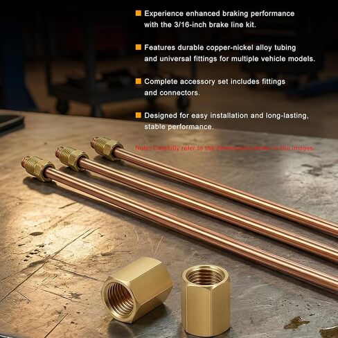 3PCS 3/16" Brake Line Kit with Fittings, 6" Long Car Brake Line Replacement with Inverted Double Flares & 2 Unions, Flexible Brakes Lines Repair Kit for Cars Trucks SUVs in Saudi Arabia