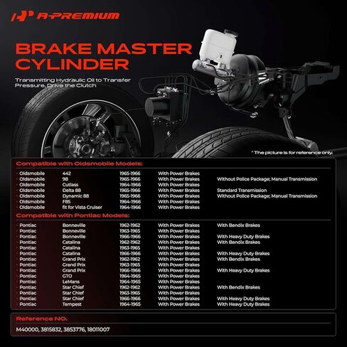 A-Premium Brake Master Cylinder Compatible with Buick, GMC, Jeep, Oldsmobile and Pontiac Vehicles - For Suburban, Cutlass, Bonneville, Grand Prix, LeMans, Gran Sport, K15/K1500 Pickup and more model in Kuwait