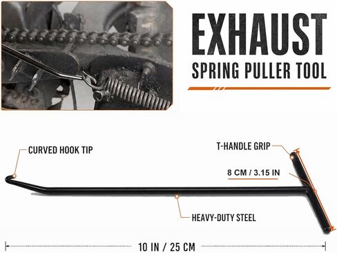 10 In/25 cm Exhaust Spring Puller Tool, Motorcycle Exhaust Spring Hook T Handle Spring Puller Removal Tool for Motorcycle Muffler Snowmobile ATV in Kuwait