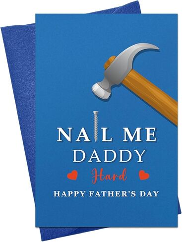 JUESMOS Funny Fathers Day Card for Husband Boyfriend Fiance Him Naughty Father’s Day Greeting Card from Wife Girlfriend Spouse Drill Me Daddy Hard Romantic Husband Gifts Cards with Envelope in Kuwait
