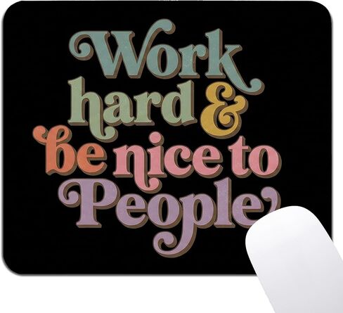 Inspirational Black Mouse Pad - Retro Motivational Mental Health Square Mousepad for Boss Lady Women, Non-Slip Rubber Base with Stitched Edge, Coworker Gifts 7.9x9.5 Inches in Kuwait