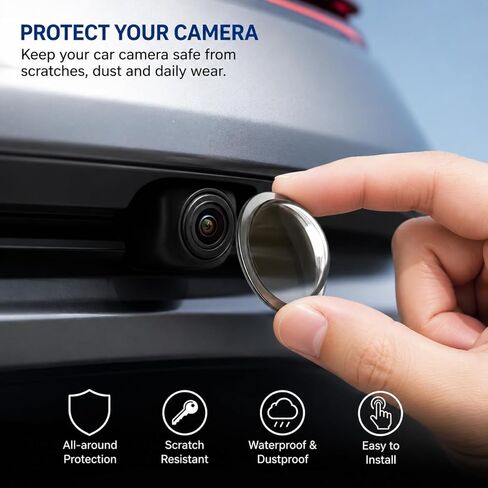 Car Camera Lens Protector, 22.6mm HD Clear Glass Cover with Hydrophobic Coating, Anti-Scratch for Vehicle Backup Camera and Safety System (2-Pack) in Saudi Arabia