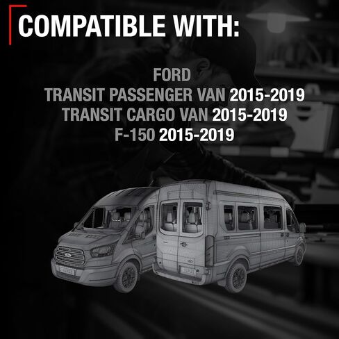كاميرا احتياطية للرؤية الخلفية، مساعد الوقوف العكسي - متوافق مع 2015-2019 Ford Transit Cargo Van، Passenger Van - OEM CK4Z19G490A، CK4T19G490AB، 592-027، FO1960146 in Kuwait