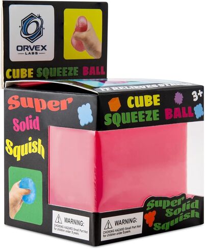 Squishy Stress Cube for Adults, Slow Rising Sensory Fidget Cube for Anxiety Relief, High Density Gel Squeeze Cube (Pink) in Kuwait