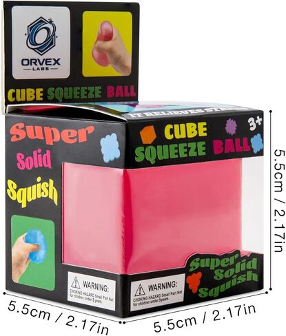 Squishy Stress Cube for Adults, Slow Rising Sensory Fidget Cube for Anxiety Relief, High Density Gel Squeeze Cube (Pink) in Kuwait