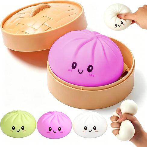 Glitter Dumpling,Giant Dumpling Squeeze,Mega Rainbow Dumplings,Cute Anxiety Relief Fidget , Soft Squeeze Decompression Dough for Adult,Soft TPR (Purple in Saudi Arabia