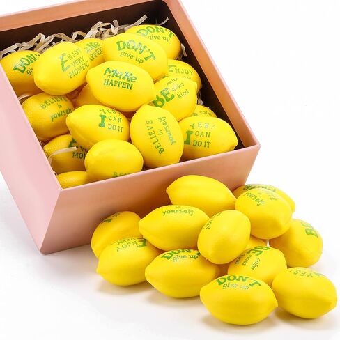 Jerify 36 Pieces Motivational Lemon Stress Balls Party Favors Mini Foam Inspirational Toys Lemons Relieve Balls Gifts for Home Carnival Party Bag Fillers Employee Coworkers Team in Saudi Arabia