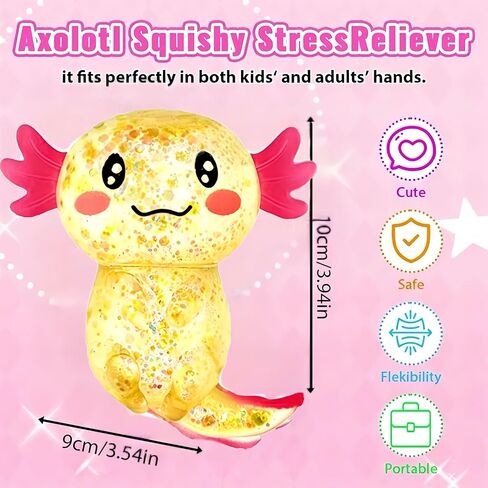 Axolotls Sensory Fidget Toy Sensory Squeeze Toy for Stress Relief, Soft Squeeze Decompression Dough for Adults Classroom Prizes & Party Favors (Pink) in Kuwait