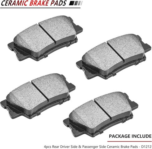 JLEO Front Rear Ceramic Brake Pads for 2007-2017 Toyota Camry/for 2008-2018 Avalon,Driver and Passenger Side for 2013-2017 Lexus ES300h / for 2007-2017 ES350 D1293 D1212 (8pcs) in Kuwait