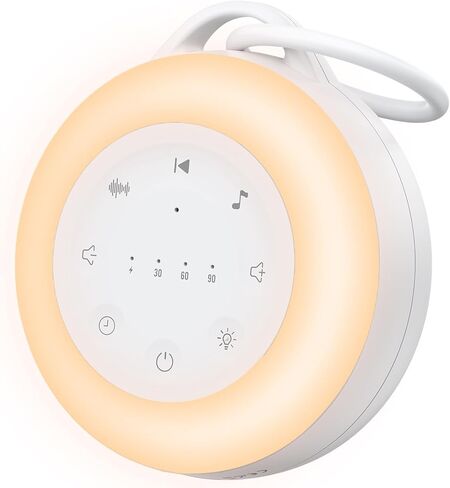 Portable White Noise Machine, 24 Soothing Sounds, 3 Timer Settings with Night Light, Child-Friendly Battery Powered Sound Machine Gift for Children/Kindergarten/Sleep/Yoga/Baby Sleep in Kuwait