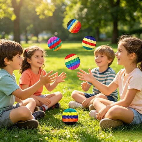 6 PCS Hacky Footbag Sack Set, Colorful Handmade Knitted Kick Balls, Sand Filled Durable Cotton Juggling Toss Bags for Kids Adults, Outdoor Games, Playground, Party & Travel in Kuwait