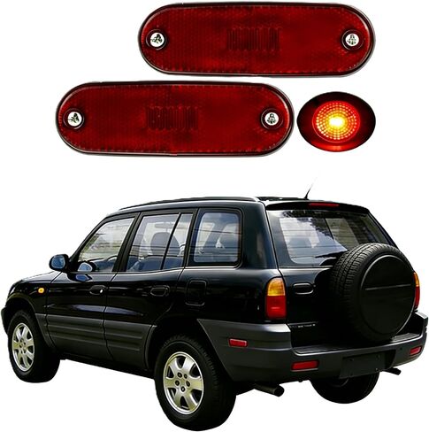 2PCS LED Rear Side Marker Light for 1996 1997 1998 1999 2000 Toyota RAV4 Red Lens Bumper Reflector Corner Turn Signal Lamp Replace OEM 8175042010 8176042010 in Saudi Arabia