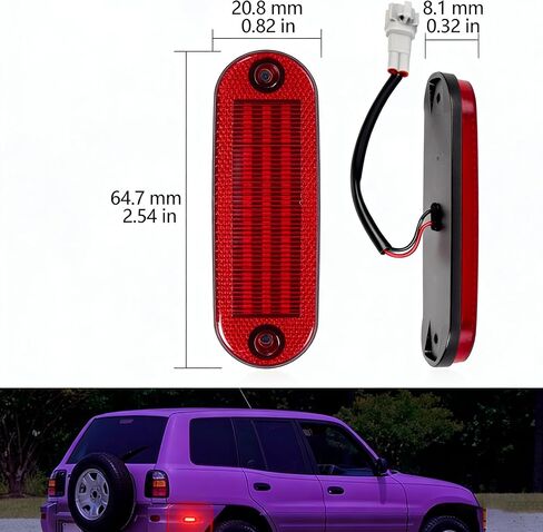 2PCS LED Rear Side Marker Light for 1996 1997 1998 1999 2000 Toyota RAV4 Red Lens Bumper Reflector Corner Turn Signal Lamp Replace OEM 8175042010 8176042010 in Saudi Arabia