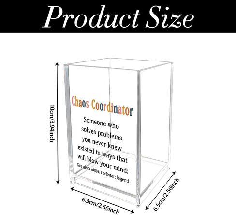 Chaos Coordinator Gifts for Women Men Office Easter Mothers Day Appreciation Gifts for Mom Boss Lady Manager Coworker Teacher Assistant Leader Boss Gift Chaos Coordinator Acrylic Pen Holder in Saudi Arabia