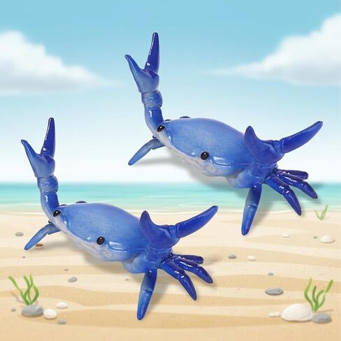 2Pcs Dark Blue Creative Crab Pen Holder Weightlifting Crabs Pen Stand Storage Rack, Office Desktop Decoration, Pencil Holders Desk Supplies Holders and Dispensers, Desk Accessories and Workspace in Saudi Arabia
