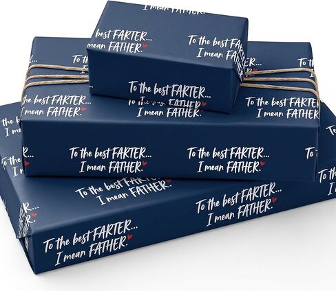 WAPLIGHAL Funny Father’s Day Wrapping Paper for Men Humorous Navy Blue Gift Wrap for Dad Grandpa Father’s Day Birthday Gifts 4 Sheets 28" x 40" in Saudi Arabia