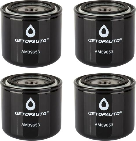 GETOPAUTO AM39653 Oil Filter Compatible with John Deere 120, 400, 312, 314, 316, 317, 318, 322, 330, 332, 420, 430 and 737; F620, F687, F910, F911, F912 Replaces AM39653 79-5270 923-3014(set of 4) in Kuwait