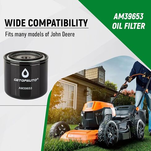 GETOPAUTO AM39653 Oil Filter Compatible with John Deere 120, 400, 312, 314, 316, 317, 318, 322, 330, 332, 420, 430 and 737; F620, F687, F910, F911, F912 Replaces AM39653 79-5270 923-3014(set of 4) in Kuwait