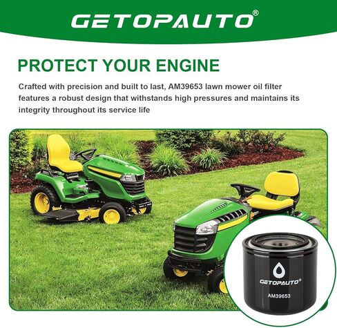 GETOPAUTO AM39653 Oil Filter Compatible with John Deere 120, 400, 312, 314, 316, 317, 318, 322, 330, 332, 420, 430 and 737; F620, F687, F910, F911, F912 Replaces AM39653 79-5270 923-3014(set of 4) in Kuwait