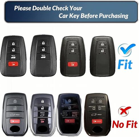 Leather Car Key Fob Cover for Toyota Prius, Camry,Corolla, CHR, RAV4, Land Cruiser,Highlander, Avalon, GT86, 2017-2026 2-4 Buttons with Car Key Case Cover Protector in Saudi Arabia