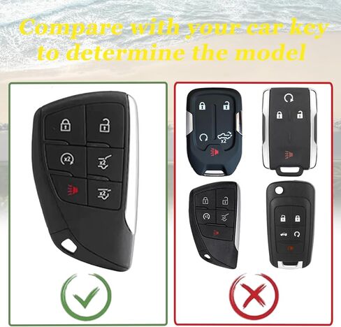 WJS Key Fob Cover, Car Key Case Shell Protector Compatible with 2021-2026 Chevy Tahoe Suburban Equinox Traverse Terrain GMC Yukon Denali Silverado Buick Envision (Black) in Saudi Arabia