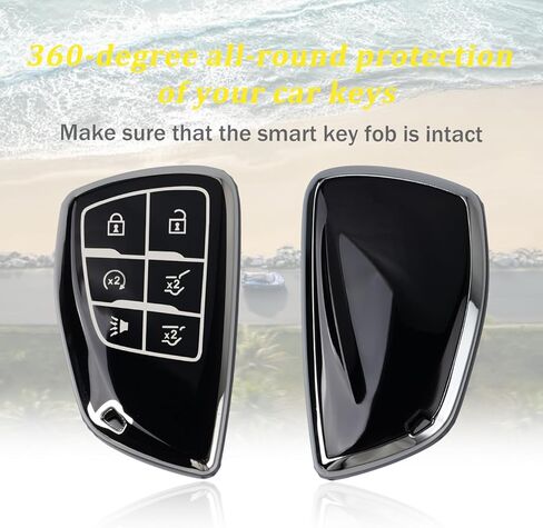 WJS Key Fob Cover, Car Key Case Shell Protector Compatible with 2021-2026 Chevy Tahoe Suburban Equinox Traverse Terrain GMC Yukon Denali Silverado Buick Envision (Black) in Saudi Arabia