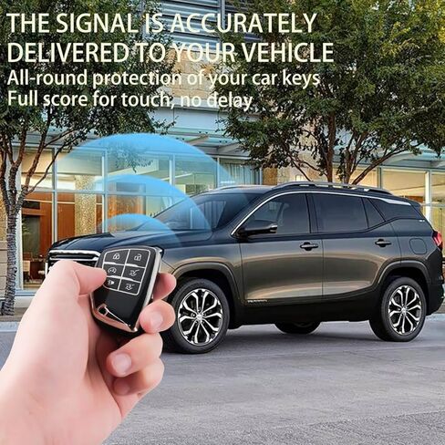 WJS Key Fob Cover, Car Key Case Shell Protector Compatible with 2021-2026 Chevy Tahoe Suburban Equinox Traverse Terrain GMC Yukon Denali Silverado Buick Envision (Black) in Saudi Arabia
