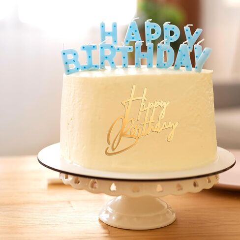12 Pcs Happy Birthday Cupcake Toppers, Acrylic Cake Topper Sign Mini Cakes Supplies Cupcake Gold Happy Birthday Decoration for Celebrating Birth Born Theme Party in Saudi Arabia
