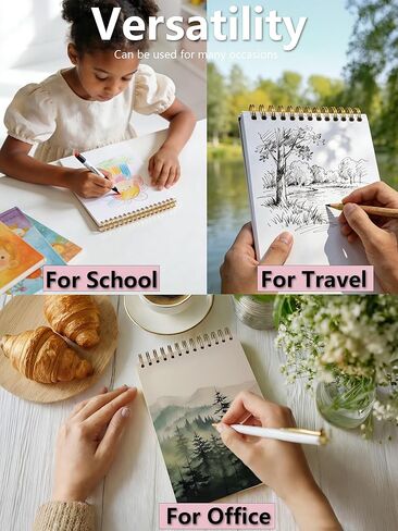 Nature Misty Forest Top Spiral Notebook 8.3x5.5in - Vintage Blank Pages Steno Notebooks Top Bound Spiral Notebook Hardcover, Green Forest Mountain Left Handed Notebooks, Nature Lovers Gifts in Saudi Arabia